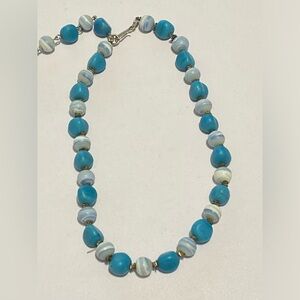 Blue vintage Beaded Necklace